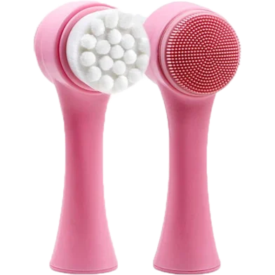 Face Manual Portable Cleaning Massage Brush Deep Cleansing Pores Skin Care Hot Double-sided Silicone Cleansing Tool (Any Color) - Rokomari product